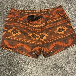 Passengers Aztec Print Orange and Brown Shorts